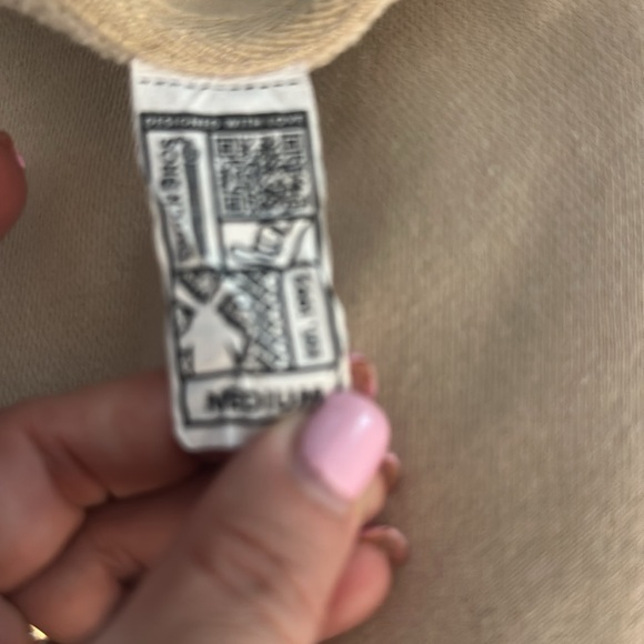 Dutch Bros MEDIUM Newest Oversized Light Tan Crew Neck Cute + Cozy DB 1992 - Picture 5 of 5